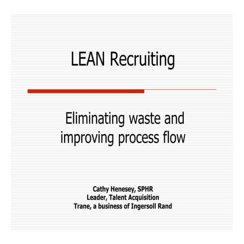 Lean Methods In Recruiting