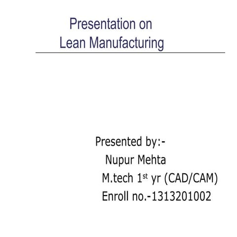 Lean Manufacturing Presentation power point