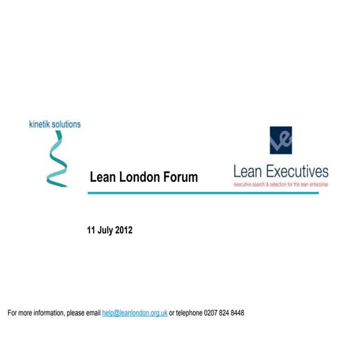 Lean Solutions in NHS – Midland Forum