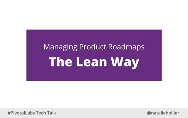 Lean Product Roadmaps