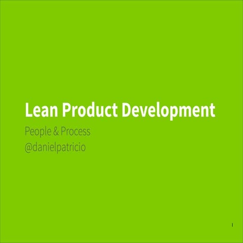 Lean product development   people & process