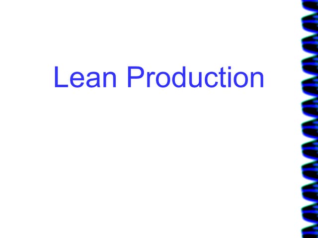 Lean Production With Jaguar Example