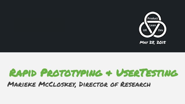 Rapid Iterative Prototyping & UserTesting