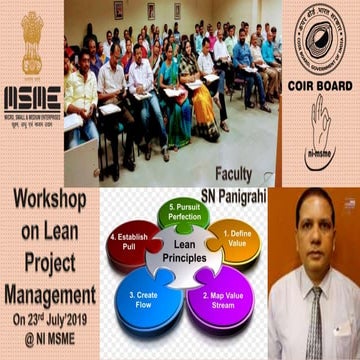 Training Workshop on Lean Project Management  to Participants of Coir Cluster...
