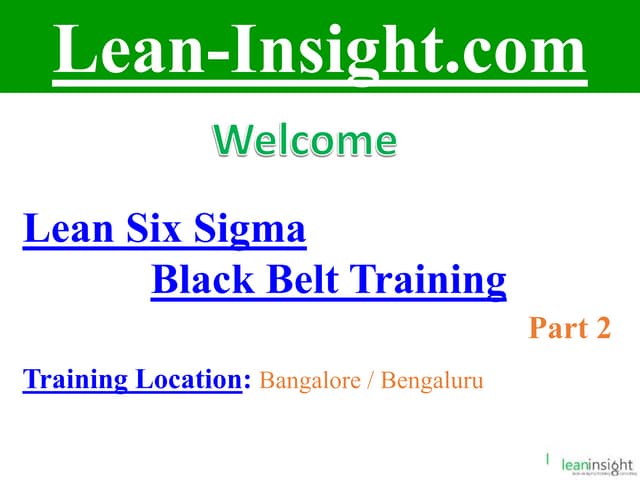 Lean Six Sigma Black Belt Training Part 1 | PPTX