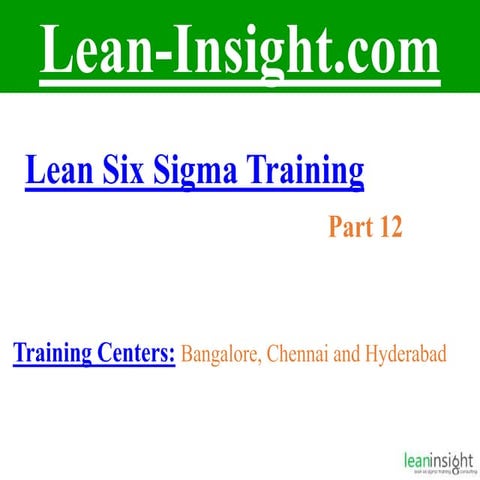 Lean Six Sigma Course Training Part 12