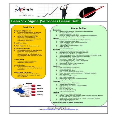 Lean Six Sigma Green Belt Services Certification Brochure