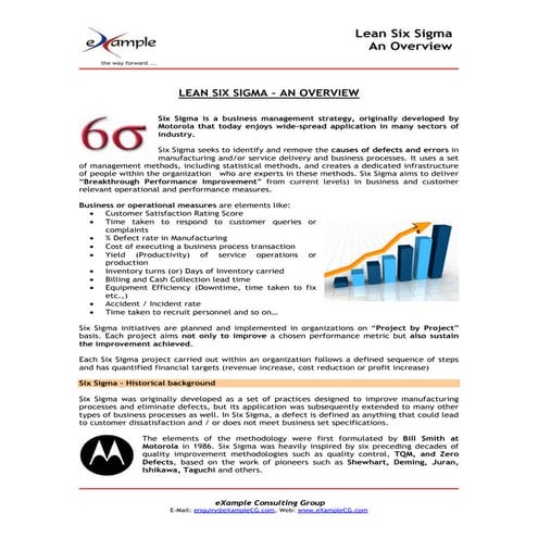Lean Six Sigma Overview