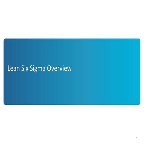 Lean Six Sigma Overview (print version)