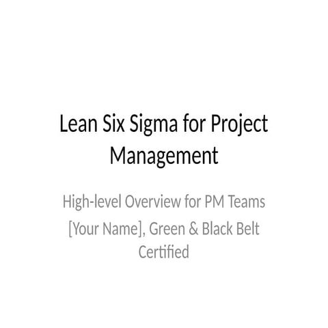 Lean six sigma tools and techniques | PPT