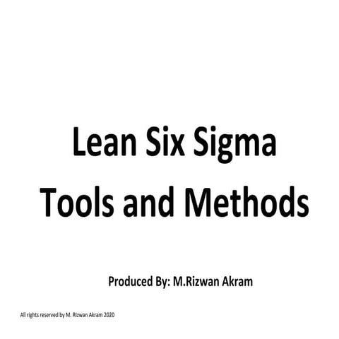 Lean Six Sigma is a management approach that aims to improve performance by r...