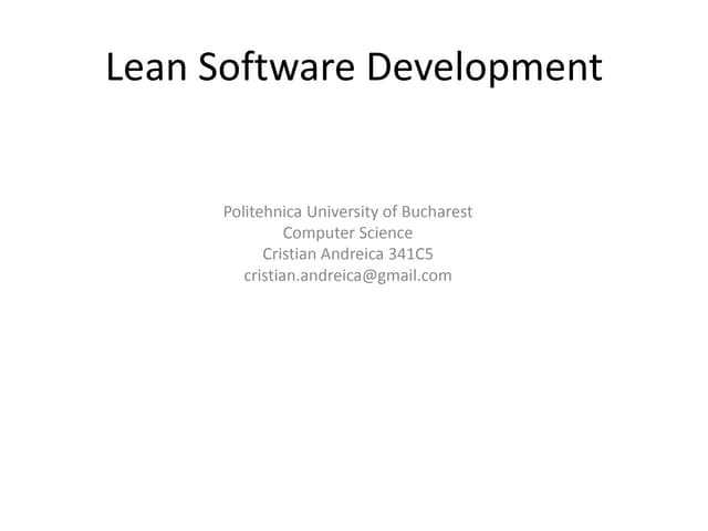 Lean Software Development