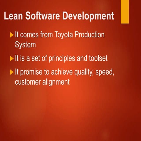 Lean software development and scrum model