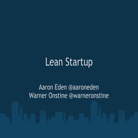 Lean startup - Startup Weekend Tucson