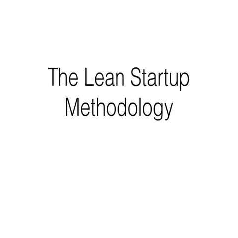 Lean startup Methodology