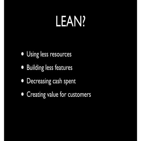 Lean startup