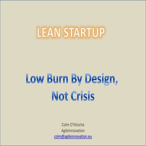 Lean start up   