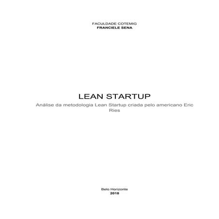 Metodologia Lean Startup | PDF