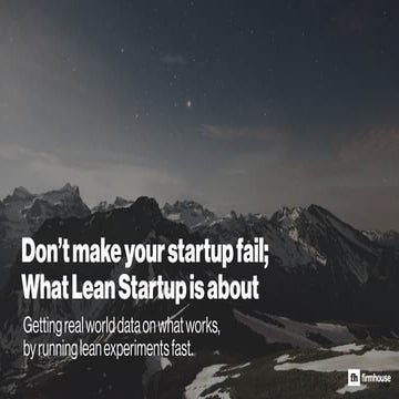 Lean startup 101 - Firmhouse