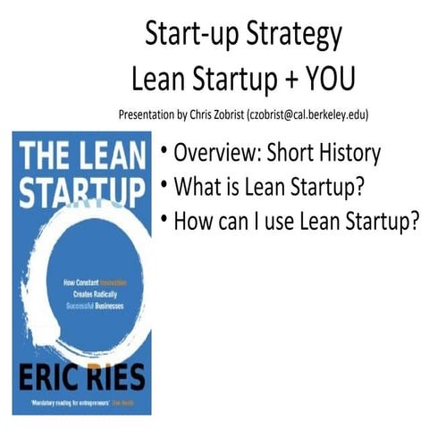 Lean Startup: Chris Zobrist  