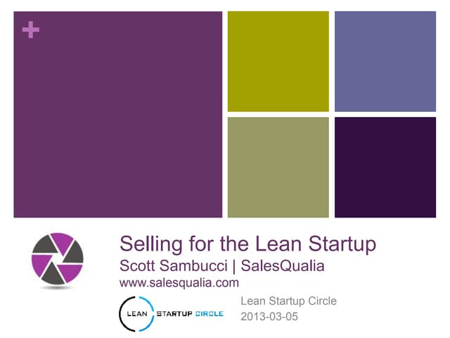 Selling for the Lean Startup