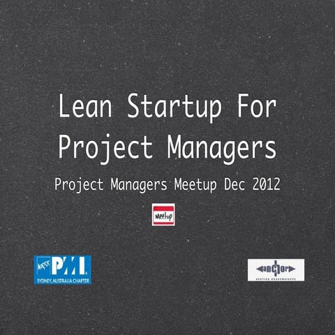 Lean Startup for Project Managers