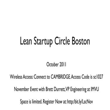 Lean startup: Innovation Manufacturing 101