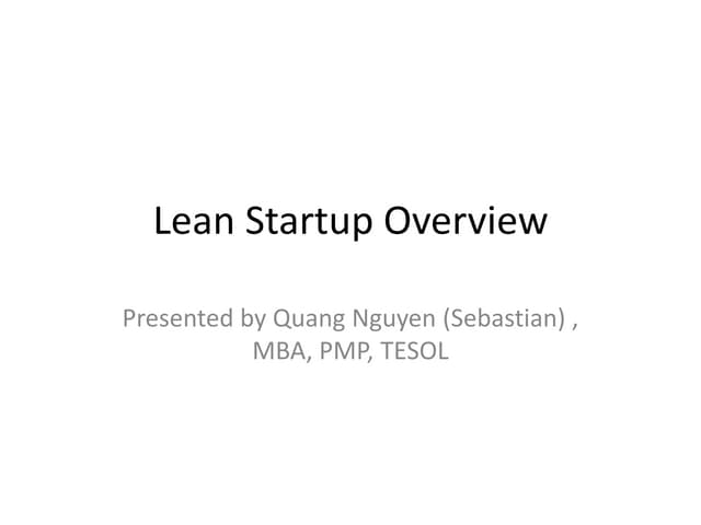 Lean startup overview