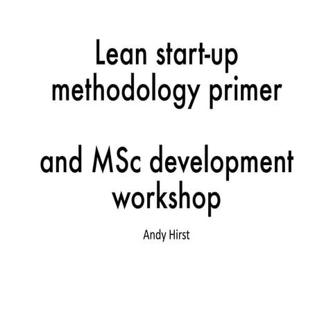 Lean start up primer