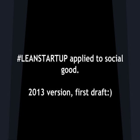 Lean startup social good