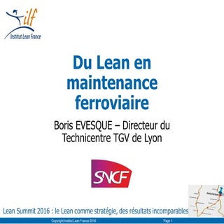 Du Lean en maintenance ferroviaire ...