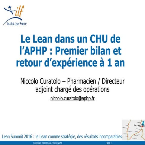 Le Lean dans un CHU de l'APHP : un retour d'expérience par Niccolo ...