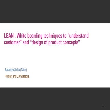White boarding techniques used in Lean product innovation