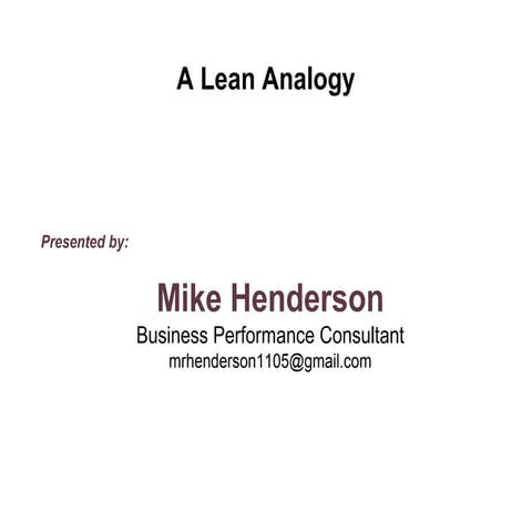 Lean Thinking Analogy | PPT