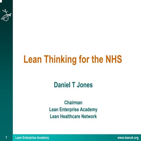 Lean Thinking for the NHS