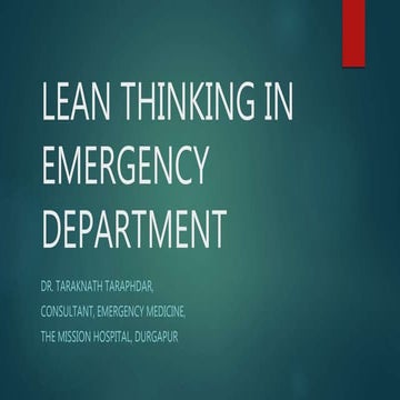 Lean thinking in EMERGENCY Department