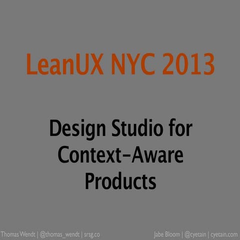 Practicing Design Studio Method: a hands-on workshop | PDF