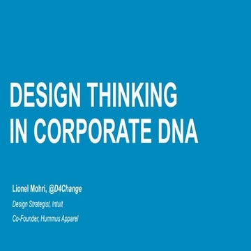 Design Thinking in Corporate DNA