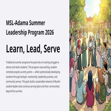 MSL-Adama Summer Leadership Program 2026: Empowering Muslim Student ...