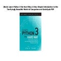 (Book) Learn Python 3 the Hard Way: A Very Simple Introduction to the ...