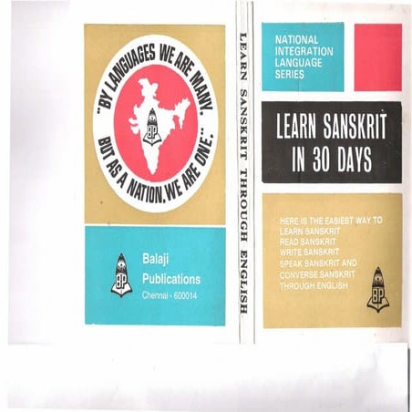 Learn Sanskrit in 30 days (Sanskrit through English) (Samskrutham)