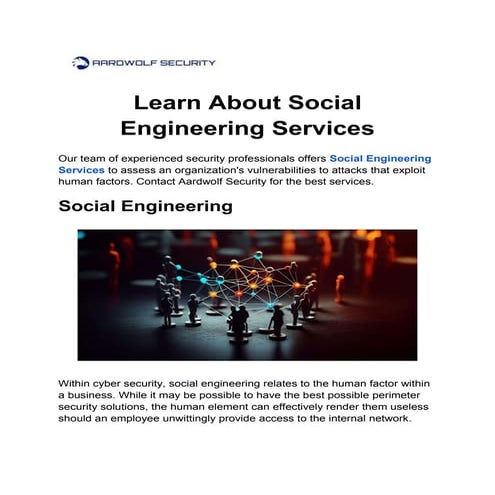 Learn About Social Engineering Services - Aardwolf Security