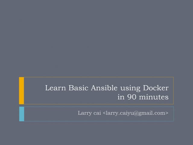 Learn basic ansible using docker