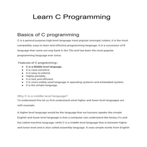 Learn c programming | PDF