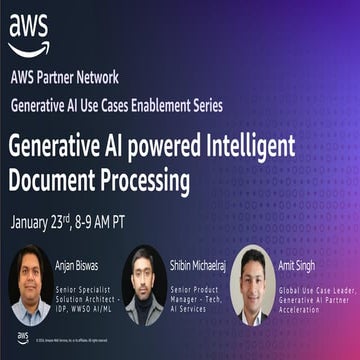 Learn, Discover & Build- Generative AI  powered Intelligent Document Processi...