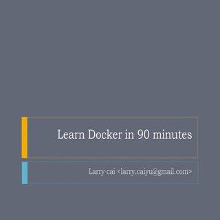Learn docker in 90 minutes