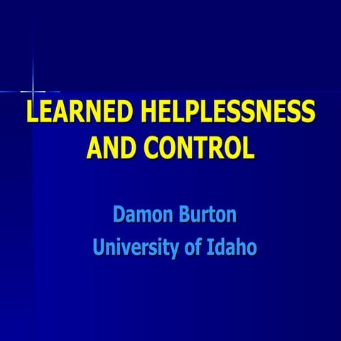 Learned helplessness &_control