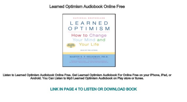 learned optimism book pdf