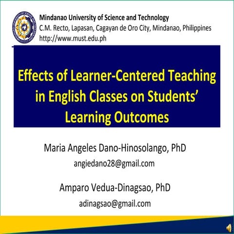 Learner centered teaching