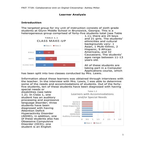 Collaborative Unit- Learner Analysis